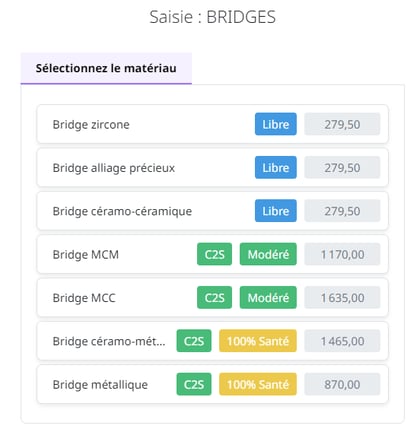 Saisie du Bridge CMU (C2S) et Hors CMU